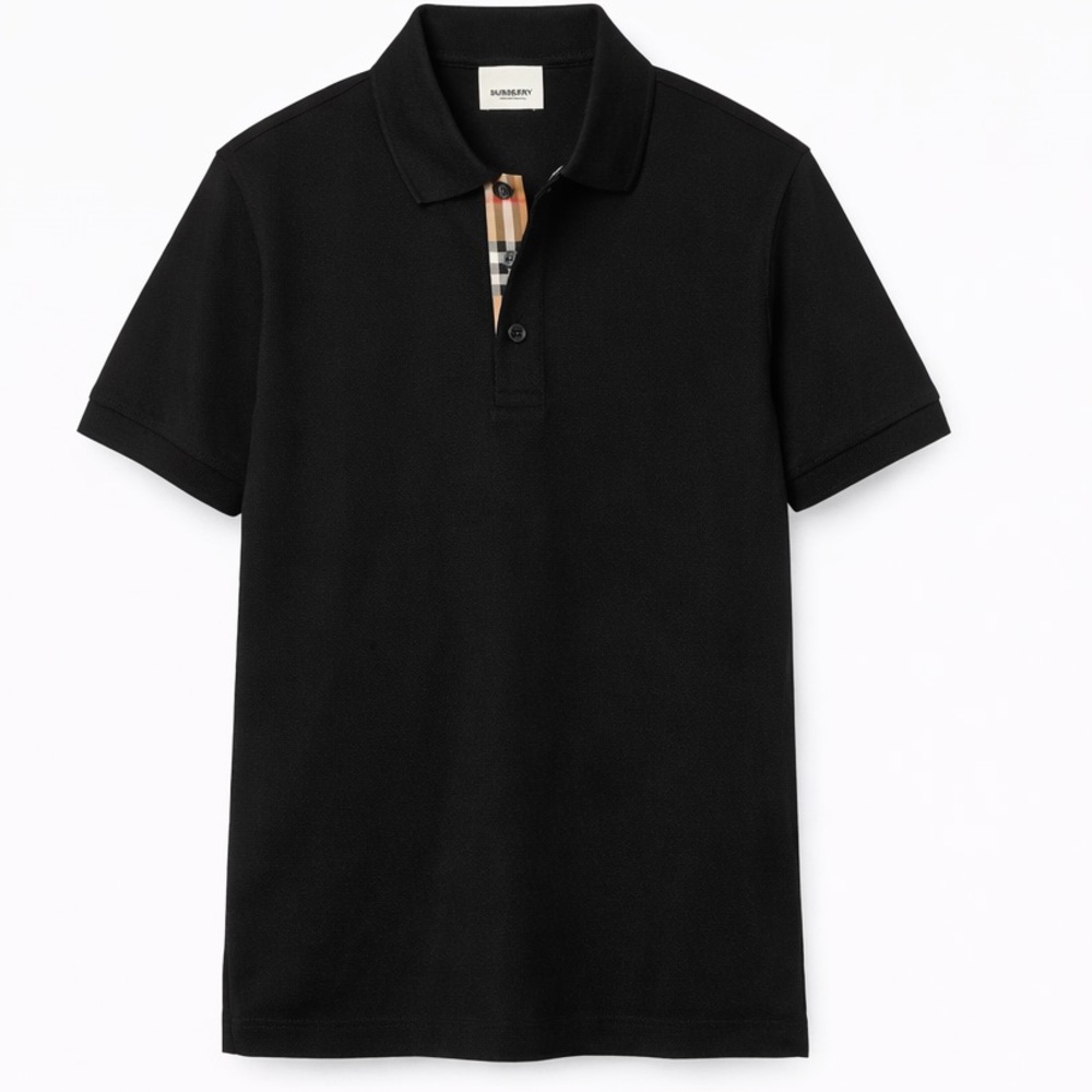 Sale ends 4/11 Burberry Black Polo Shirt Classic Design NWT S